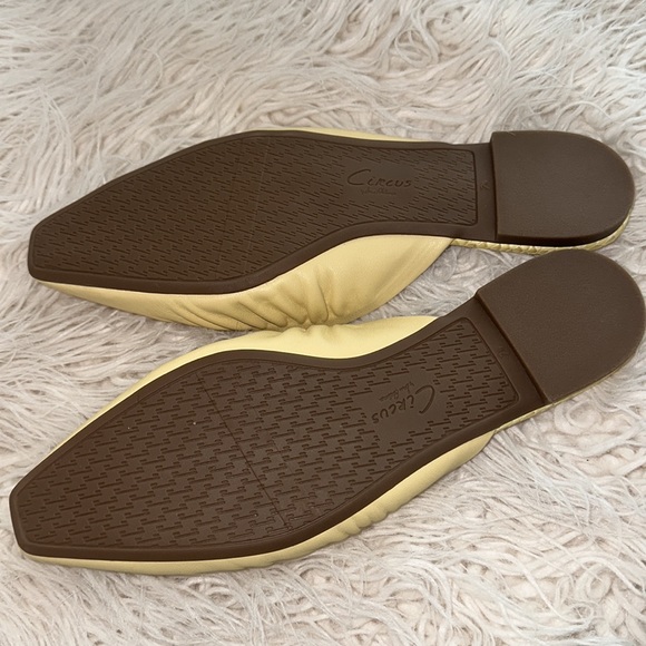 CIRCUS BY SAM EDELMAN Womens Yellow Ruched Odena Square Toe Slip On Mules 7.5 - Picture 2 of 6